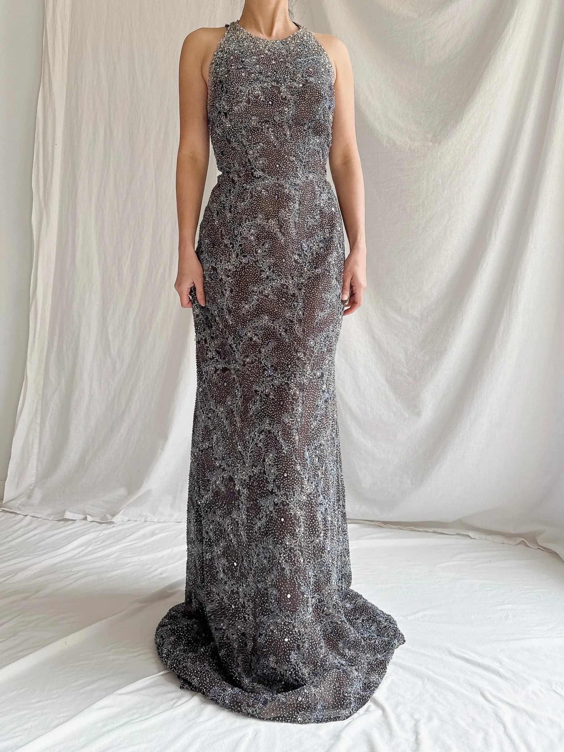 Vintage YSA Makino Fully Beaded Gown - S/M