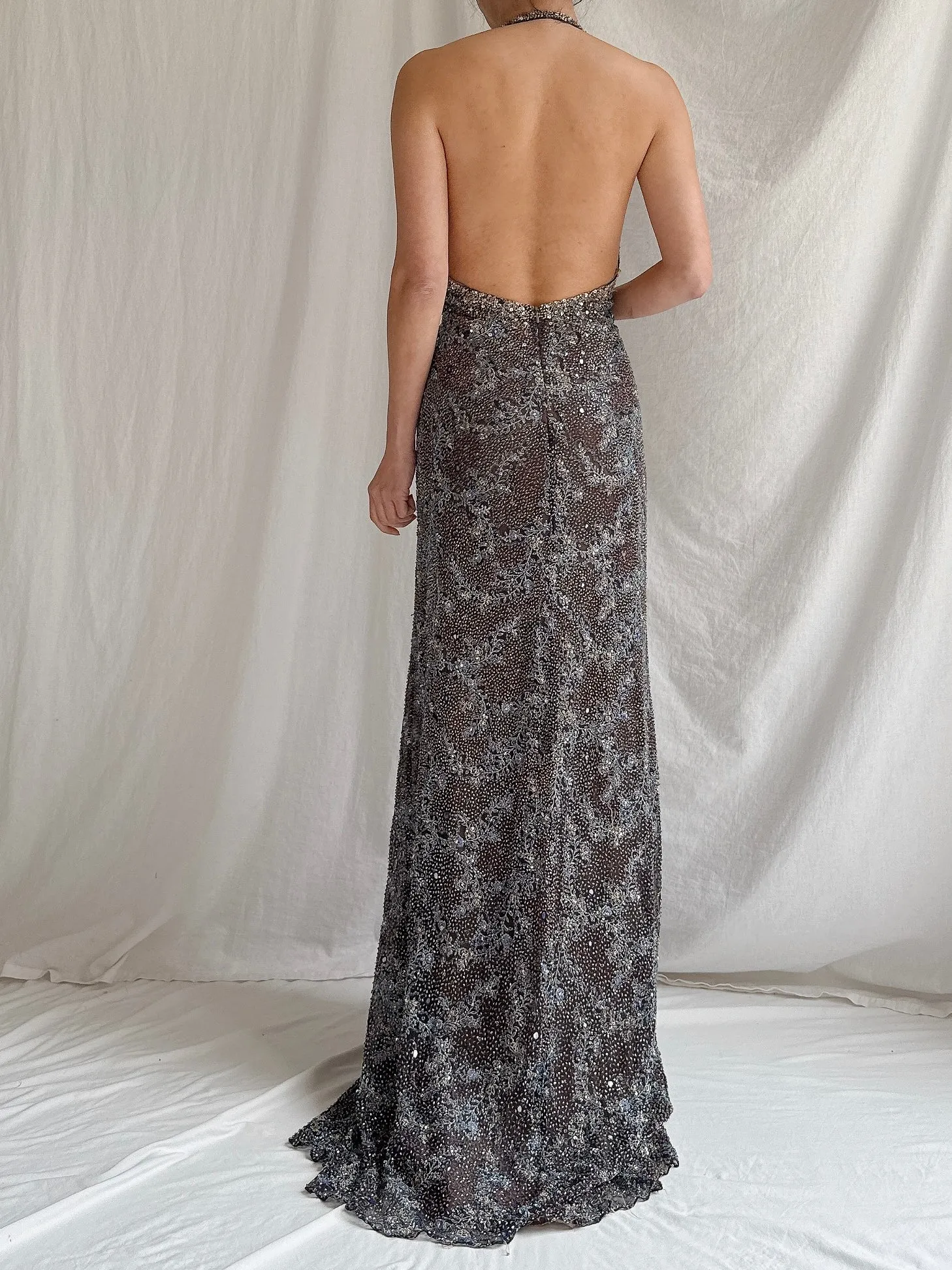 Vintage YSA Makino Fully Beaded Gown - S/M