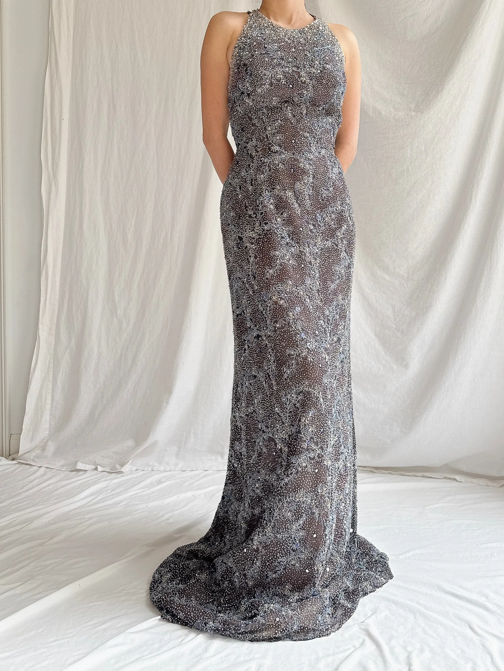 Vintage YSA Makino Fully Beaded Gown - S/M