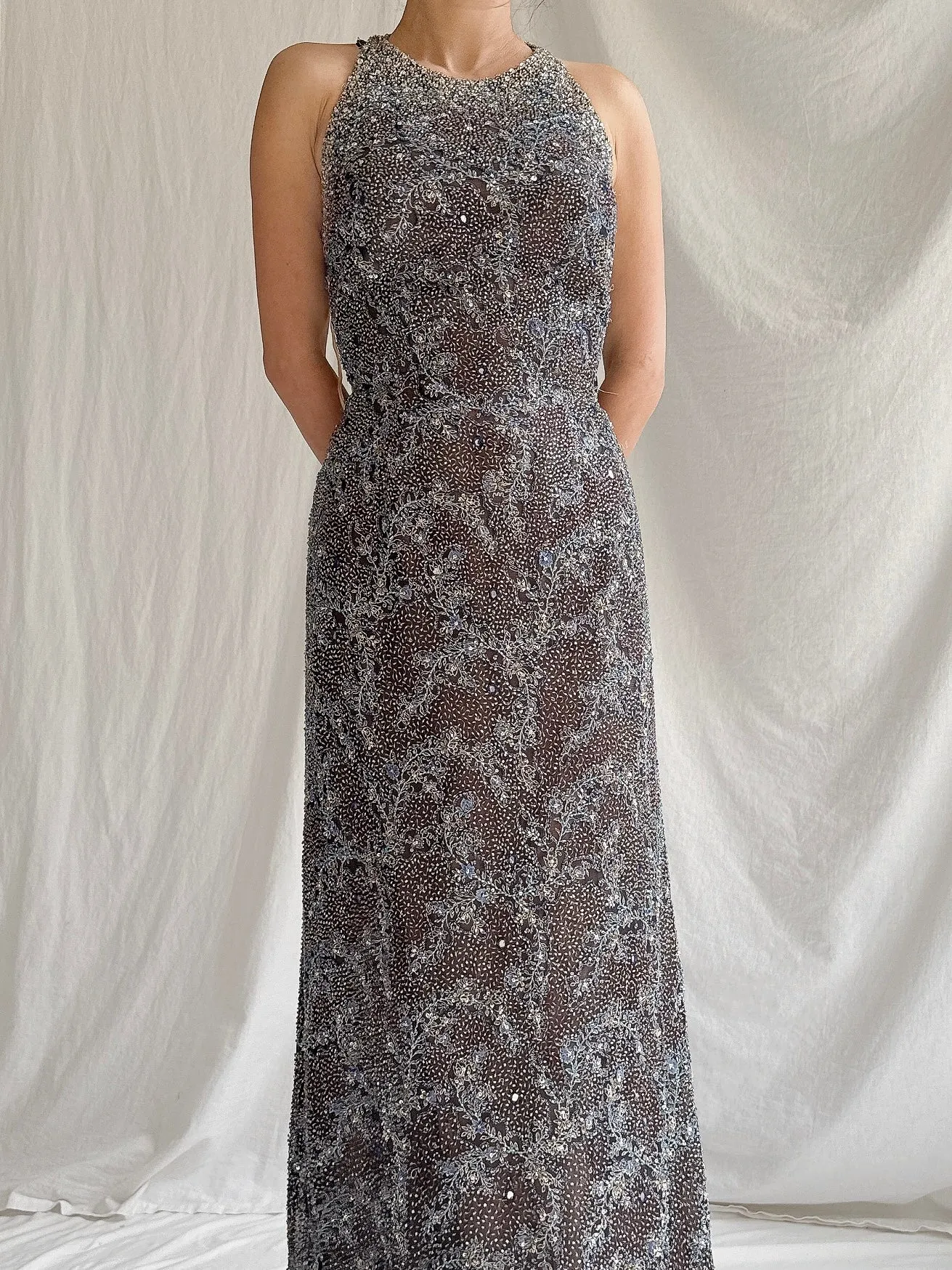 Vintage YSA Makino Fully Beaded Gown - S/M