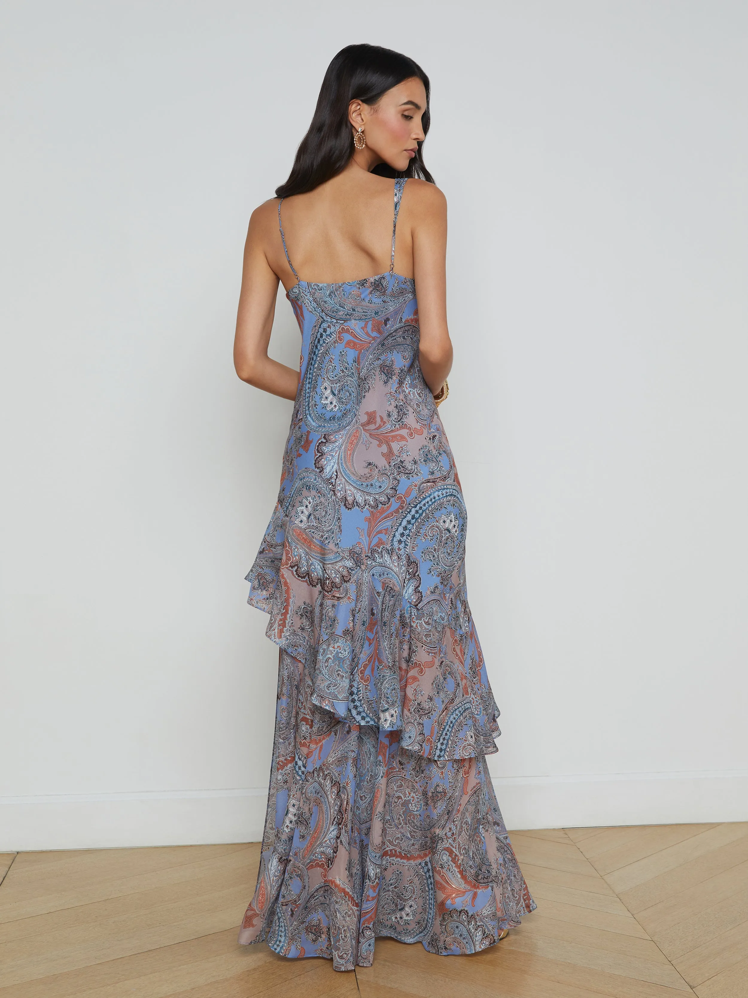 Viola Silk Cowl-Neck Gown