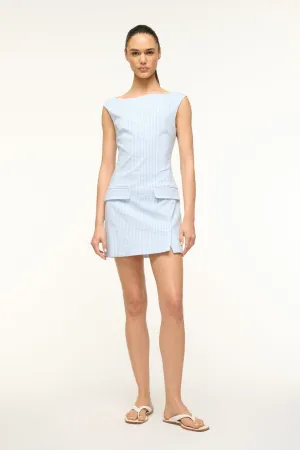 WALKER DRESS | SKY MICRO CHECK