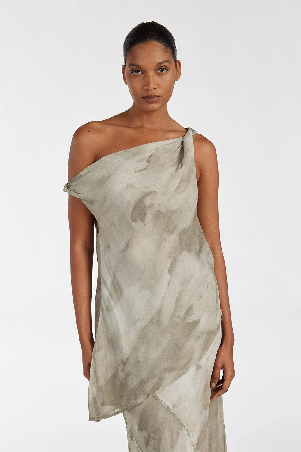 WILLOW BEIGE PRINT TWIST TOP