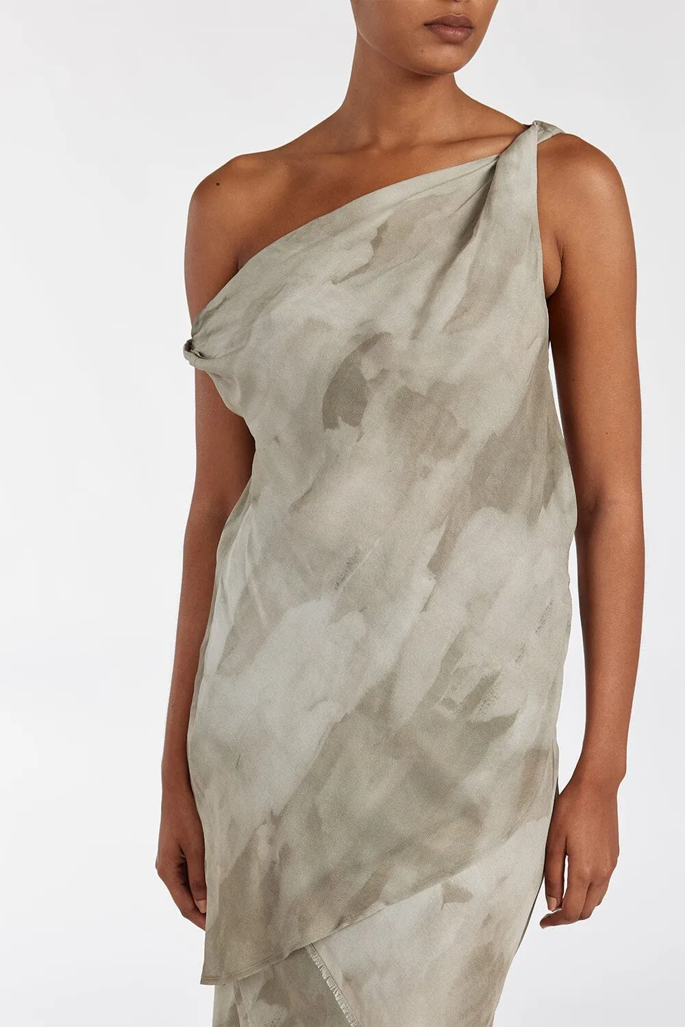WILLOW BEIGE PRINT TWIST TOP