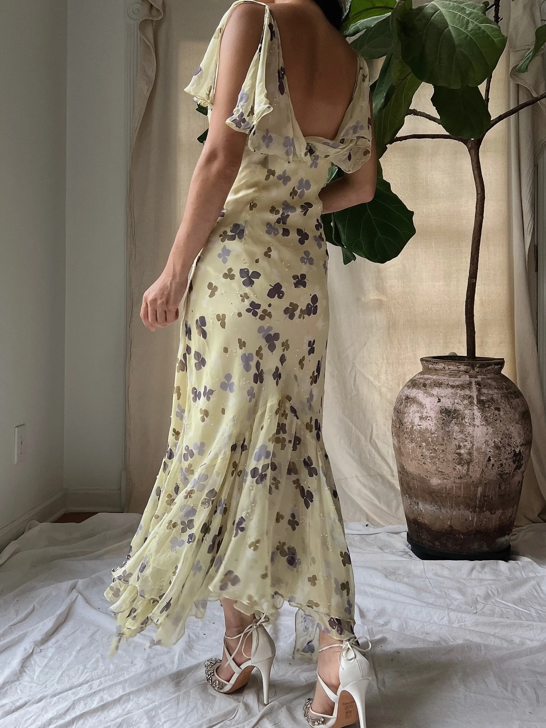 Y2K Silk Handkerchief Dress - M