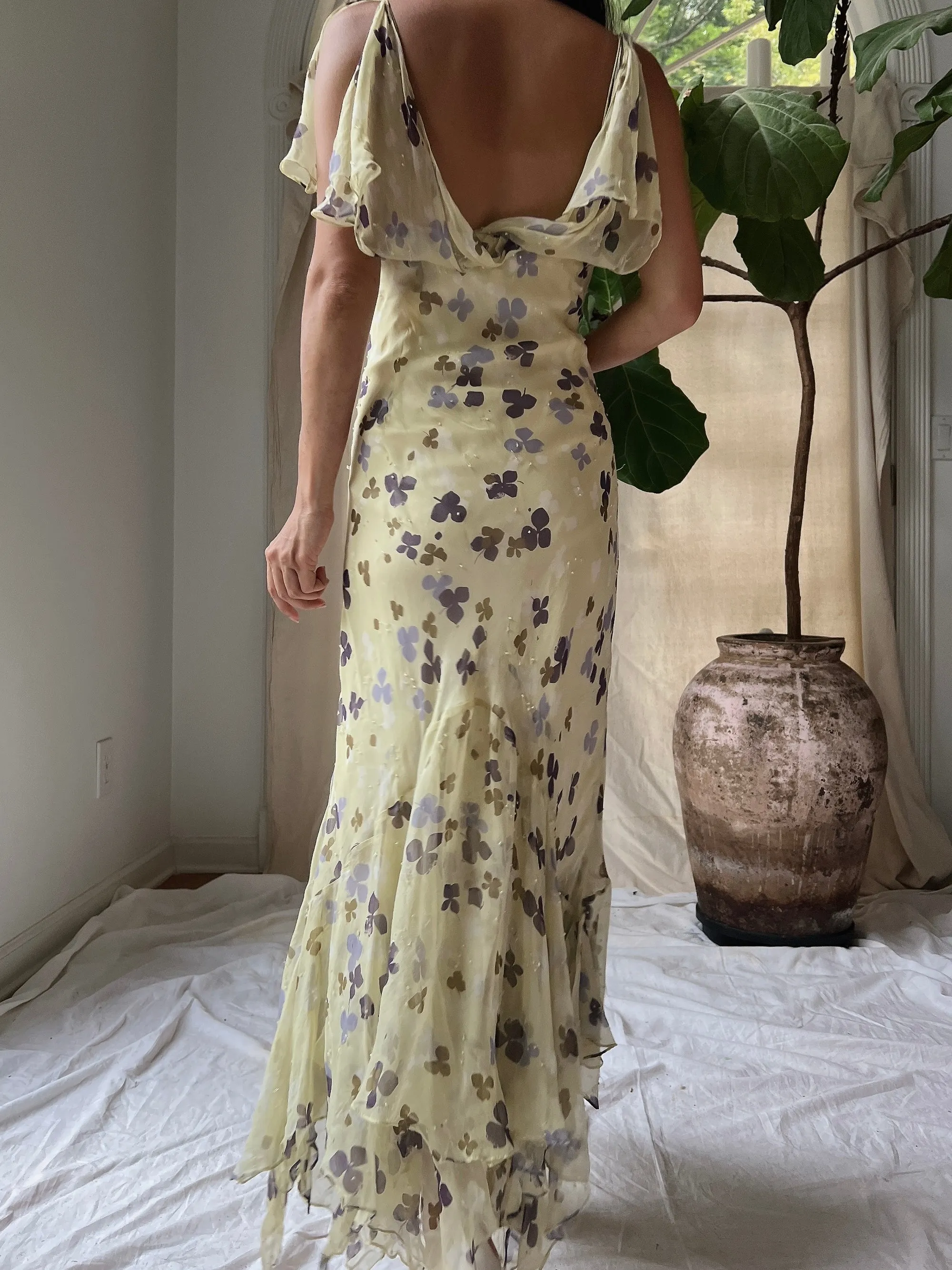 Y2K Silk Handkerchief Dress - M