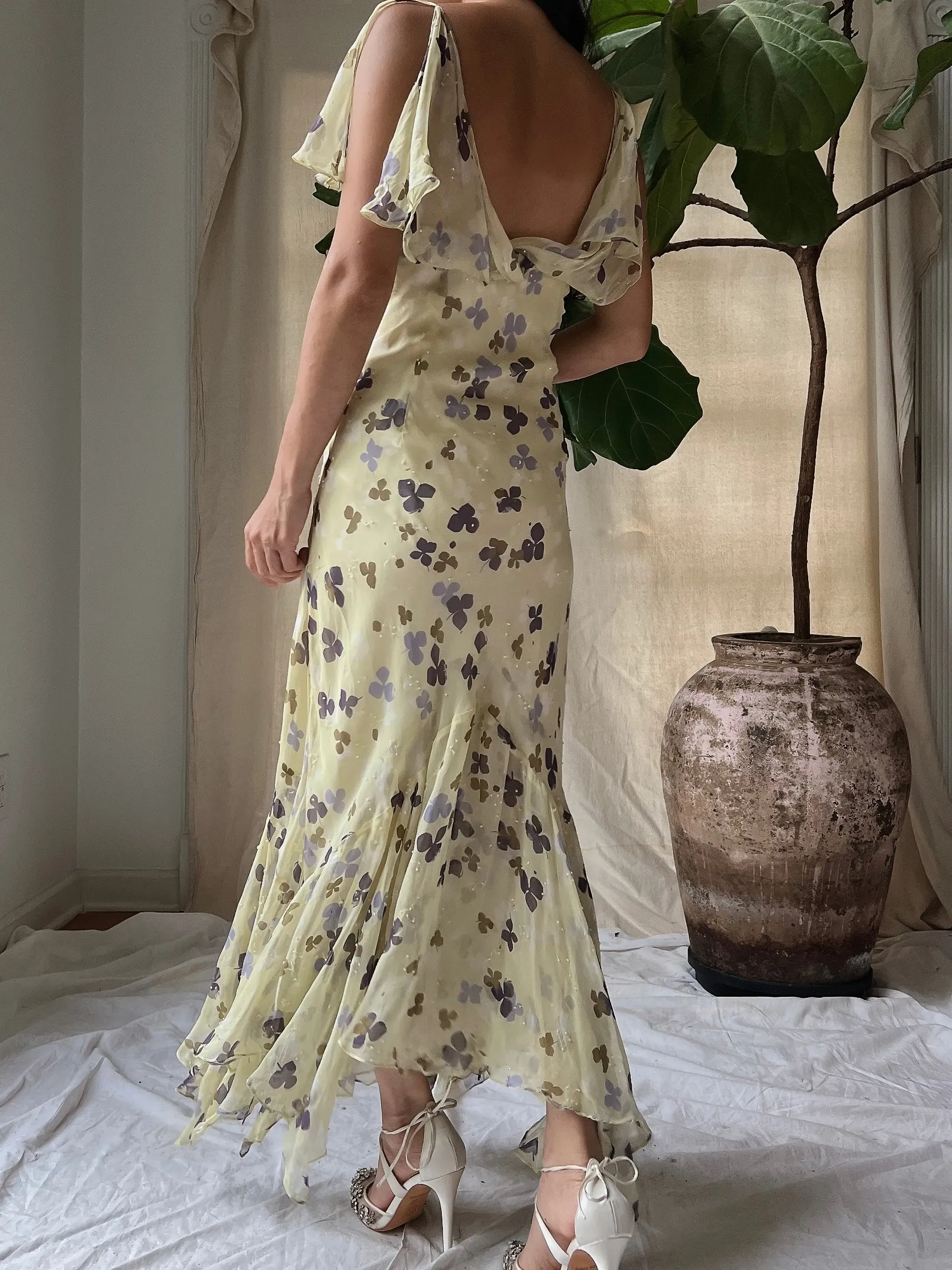 Y2K Silk Handkerchief Dress - M