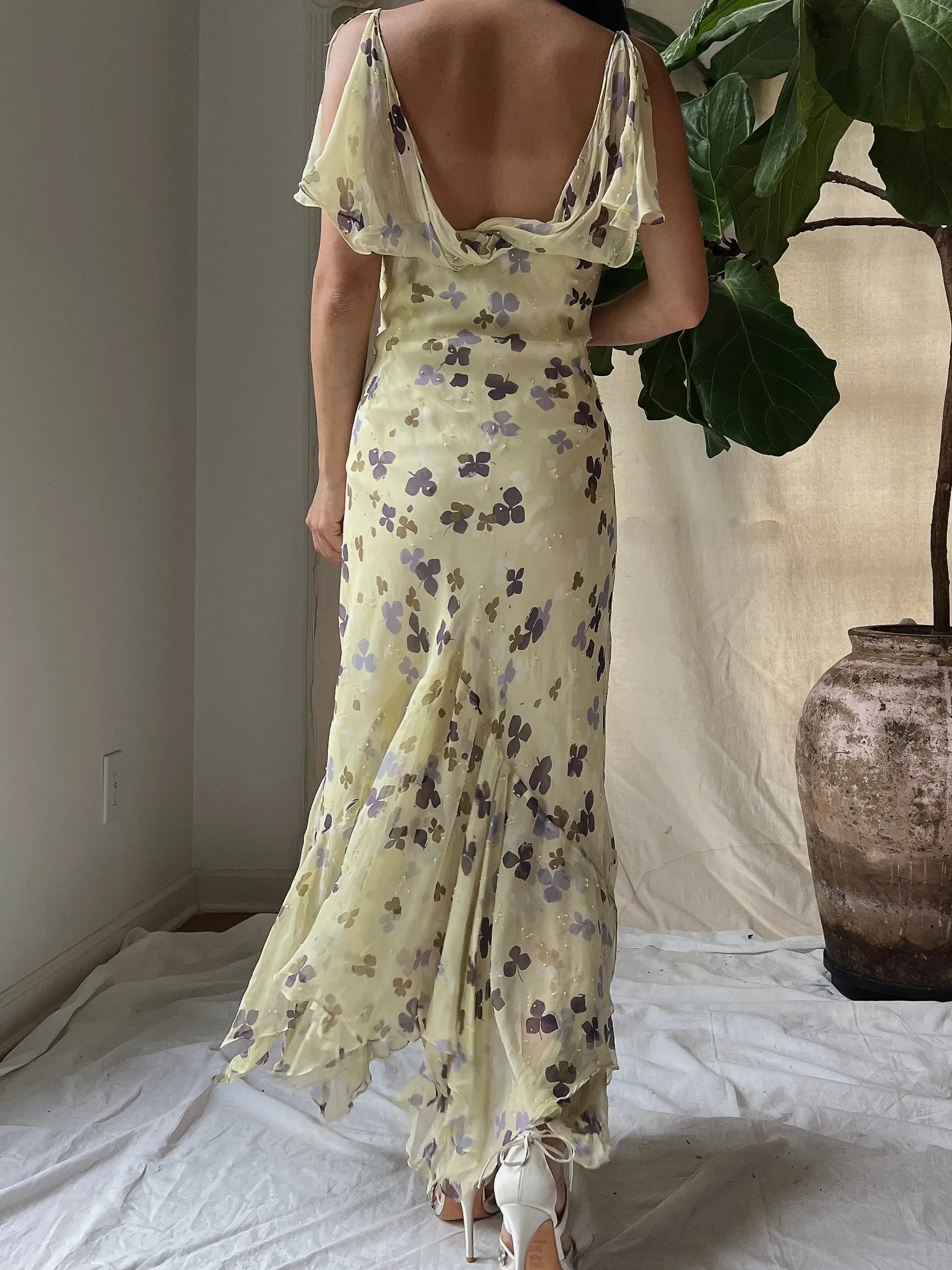 Y2K Silk Handkerchief Dress - M