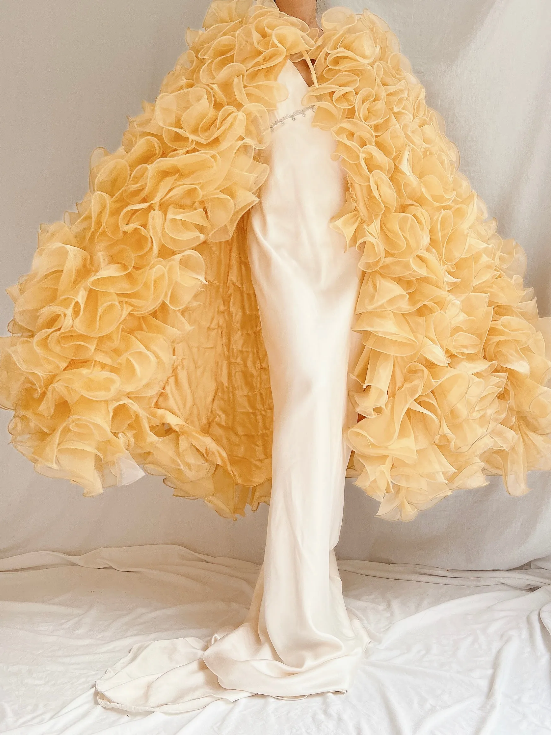 Yellow Ruffle Cape - OSFM