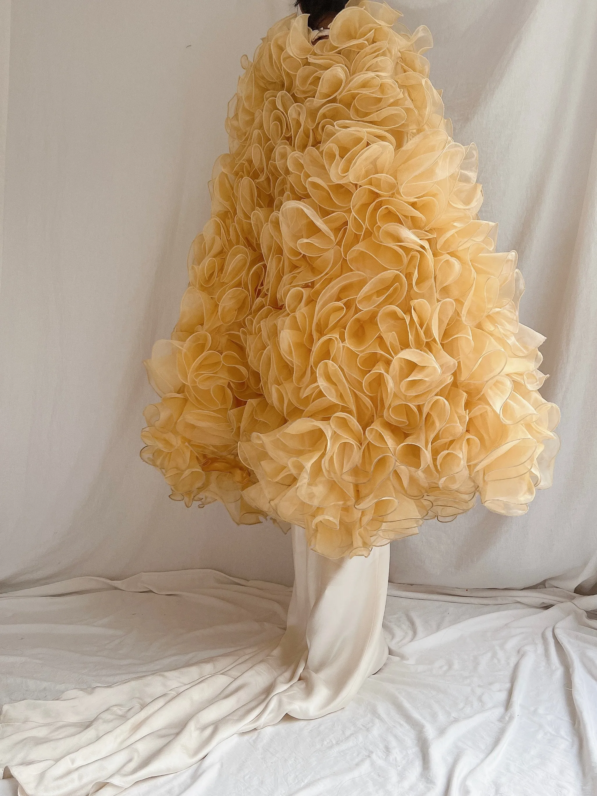 Yellow Ruffle Cape - OSFM