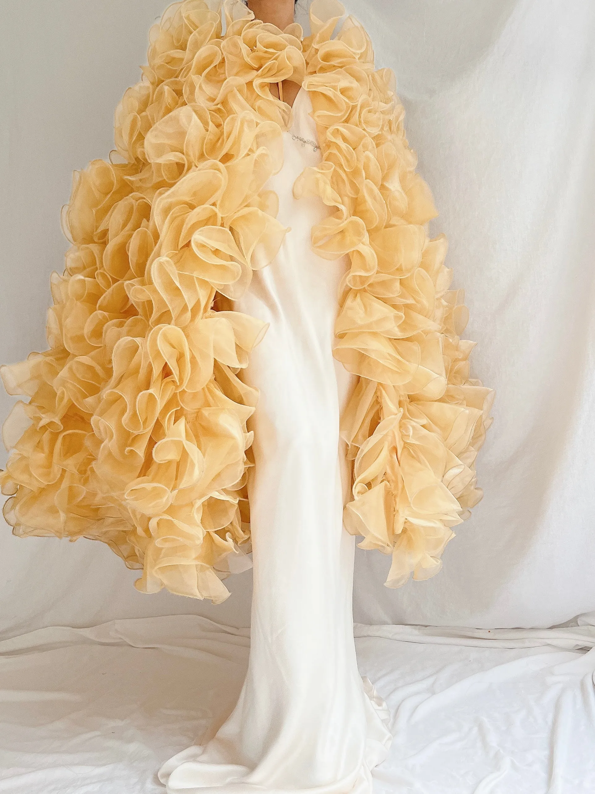 Yellow Ruffle Cape - OSFM