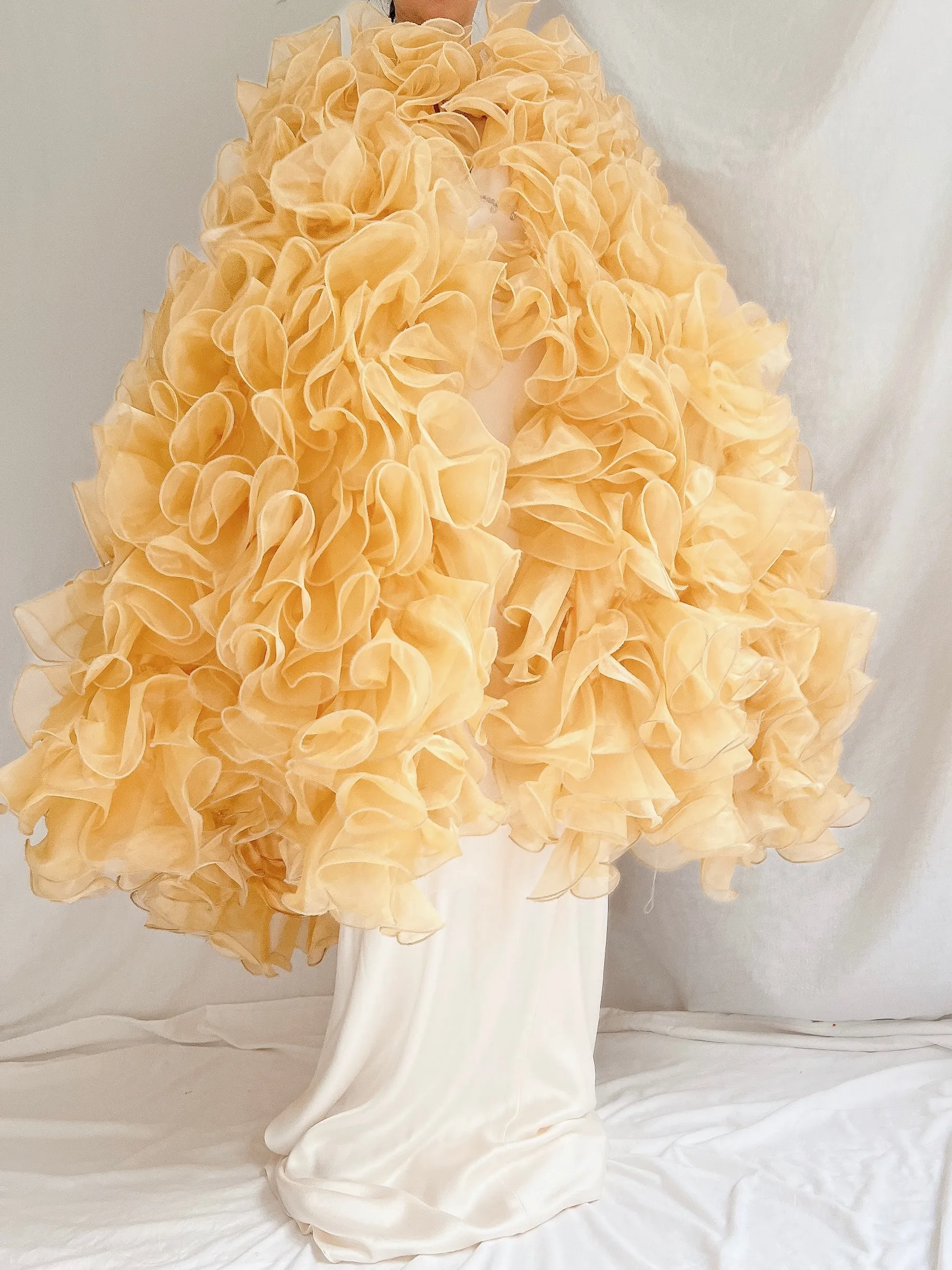 Yellow Ruffle Cape - OSFM