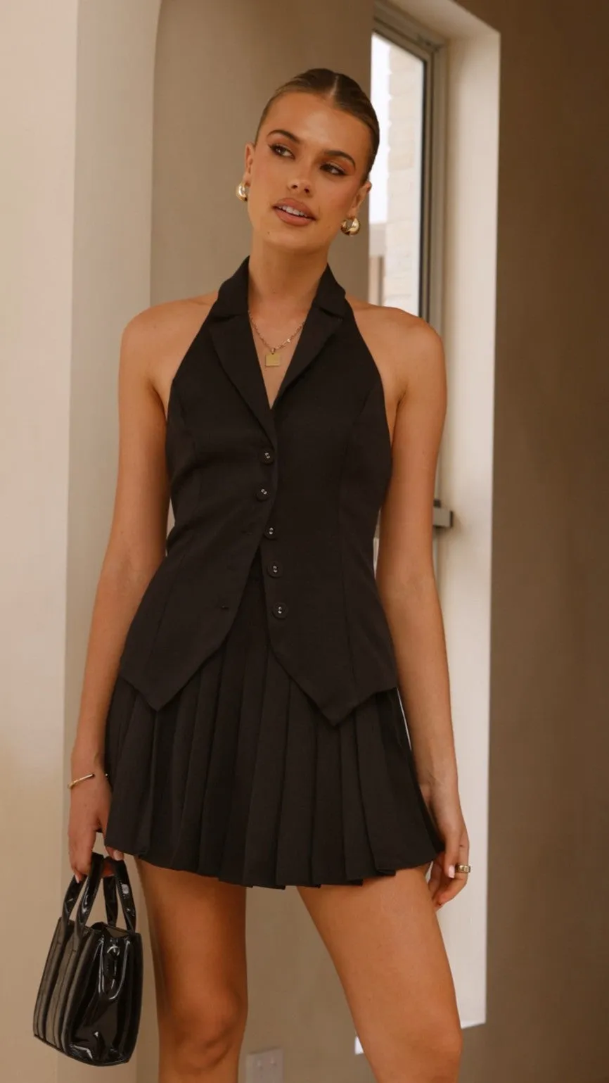 Zappa Pleated Skirt - Black