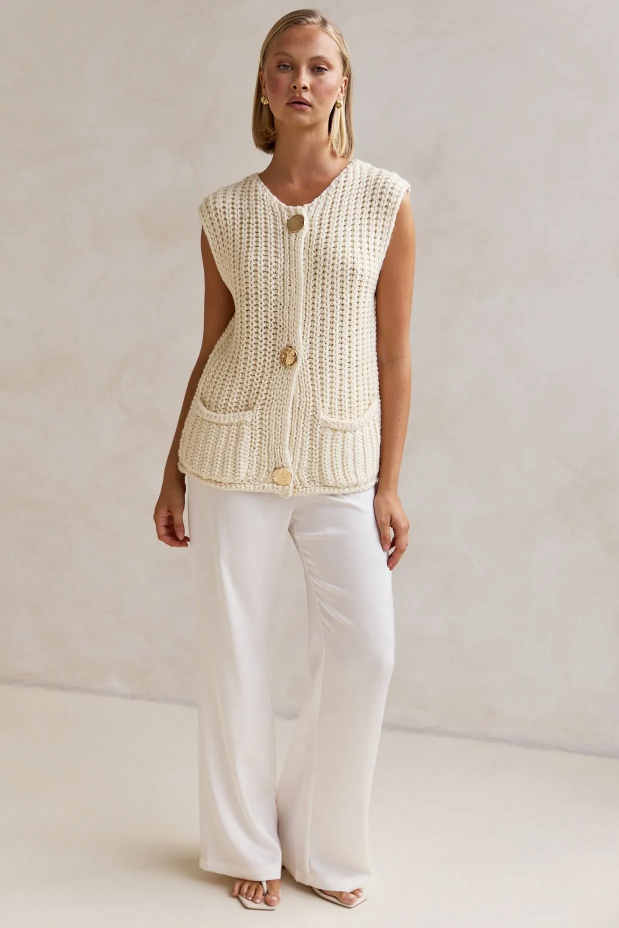 Zarlie Knit Vest (Cream)